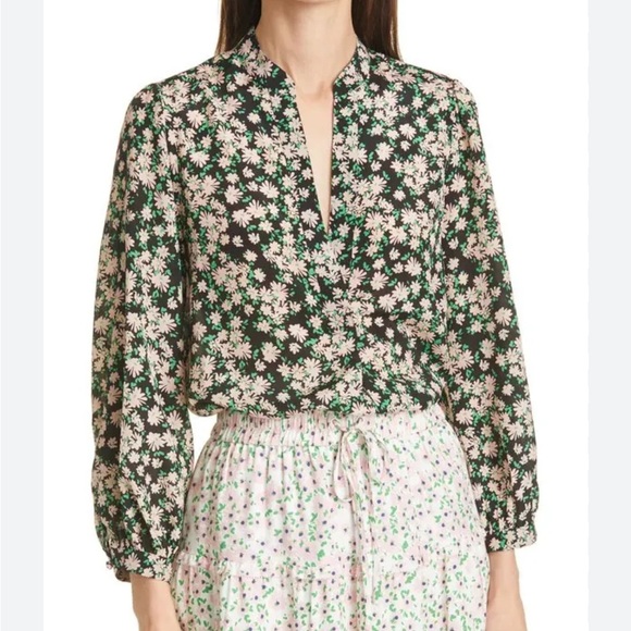 Alice + Olivia Floral Blouse Medium - Picture 1 of 4